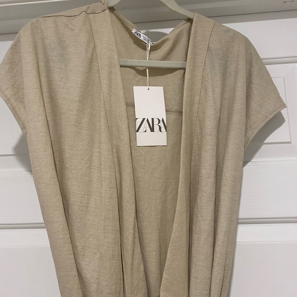 Zara Light Tan Textured Dress NWT